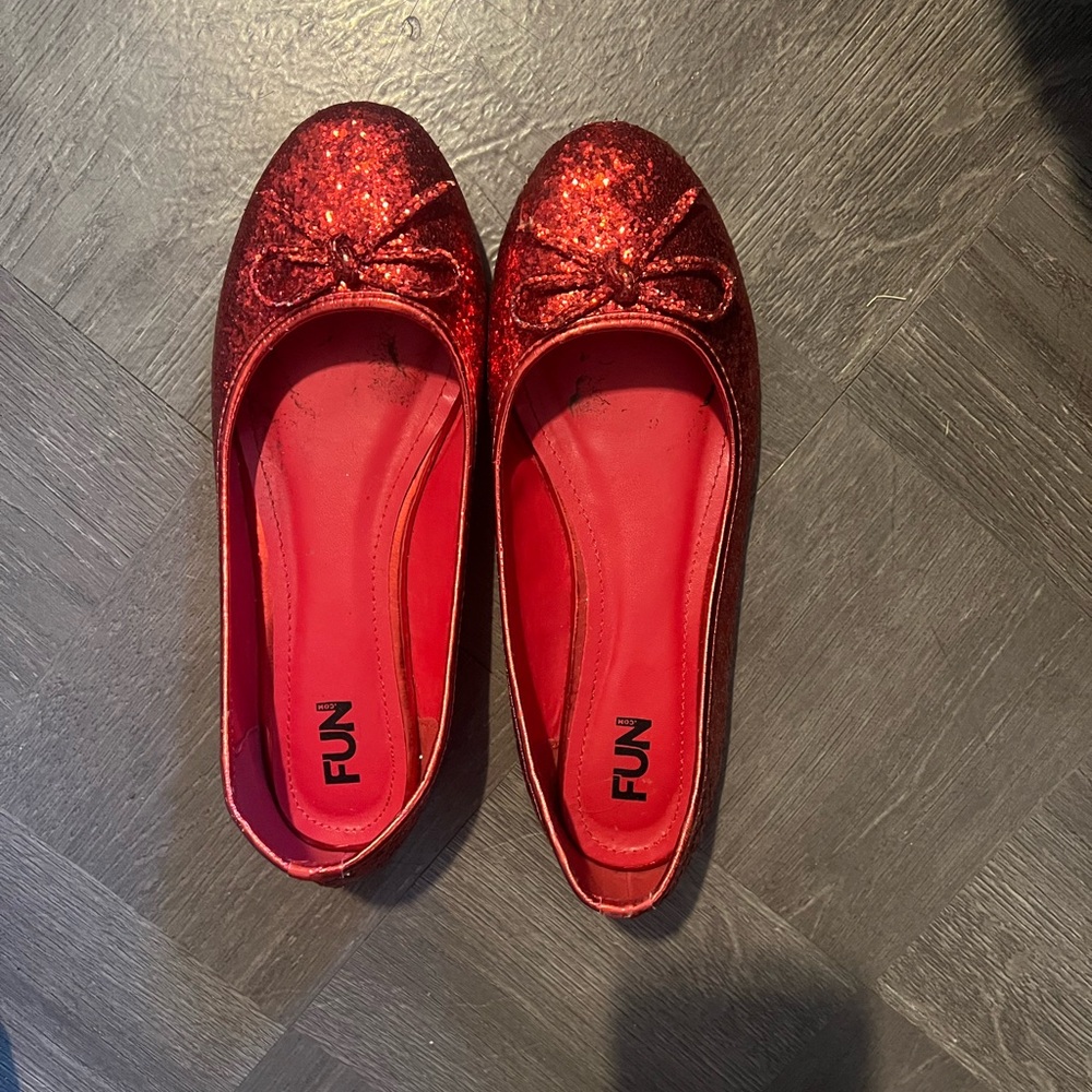 Red glitter shoes